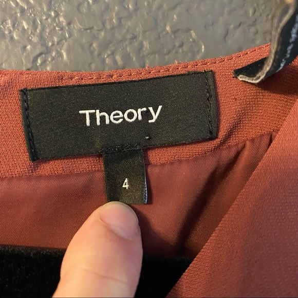 Theory v-neck banded shift dress pink rose size 4 - Picture 3 of 8